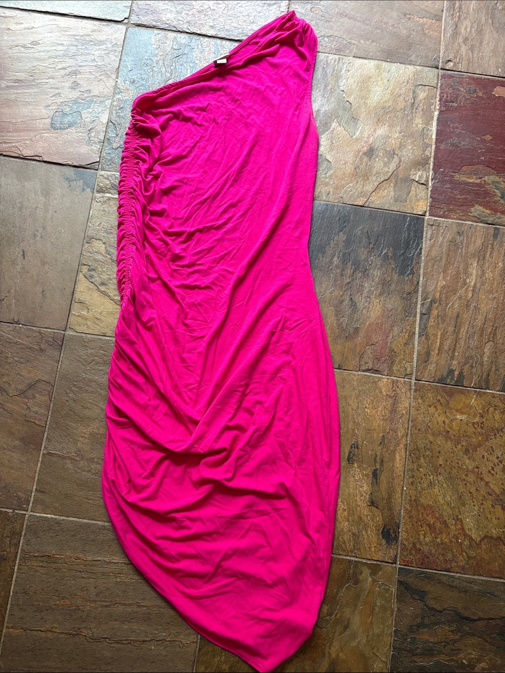 a new day One-Shoulder Fuchsia Dress